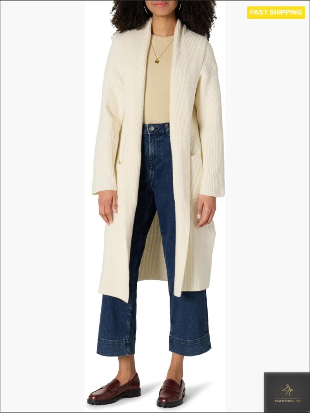 Oversized Fit Long Cardigan Sweater Heavyweight Texture Stitch Duster Length